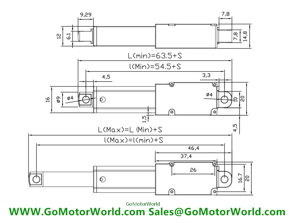 24V 12V 6V DC advanced DC motor micro attuatore lineare 30mm 50mm 75mm 100mm 150mm corsa personalizzata spedizione gratuita