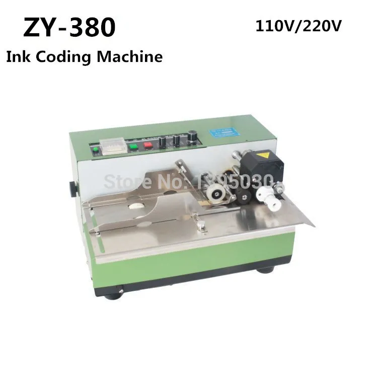 1pcs ZY-380 Automatic Coding machine plastic bag printer date printer  ink coding machine