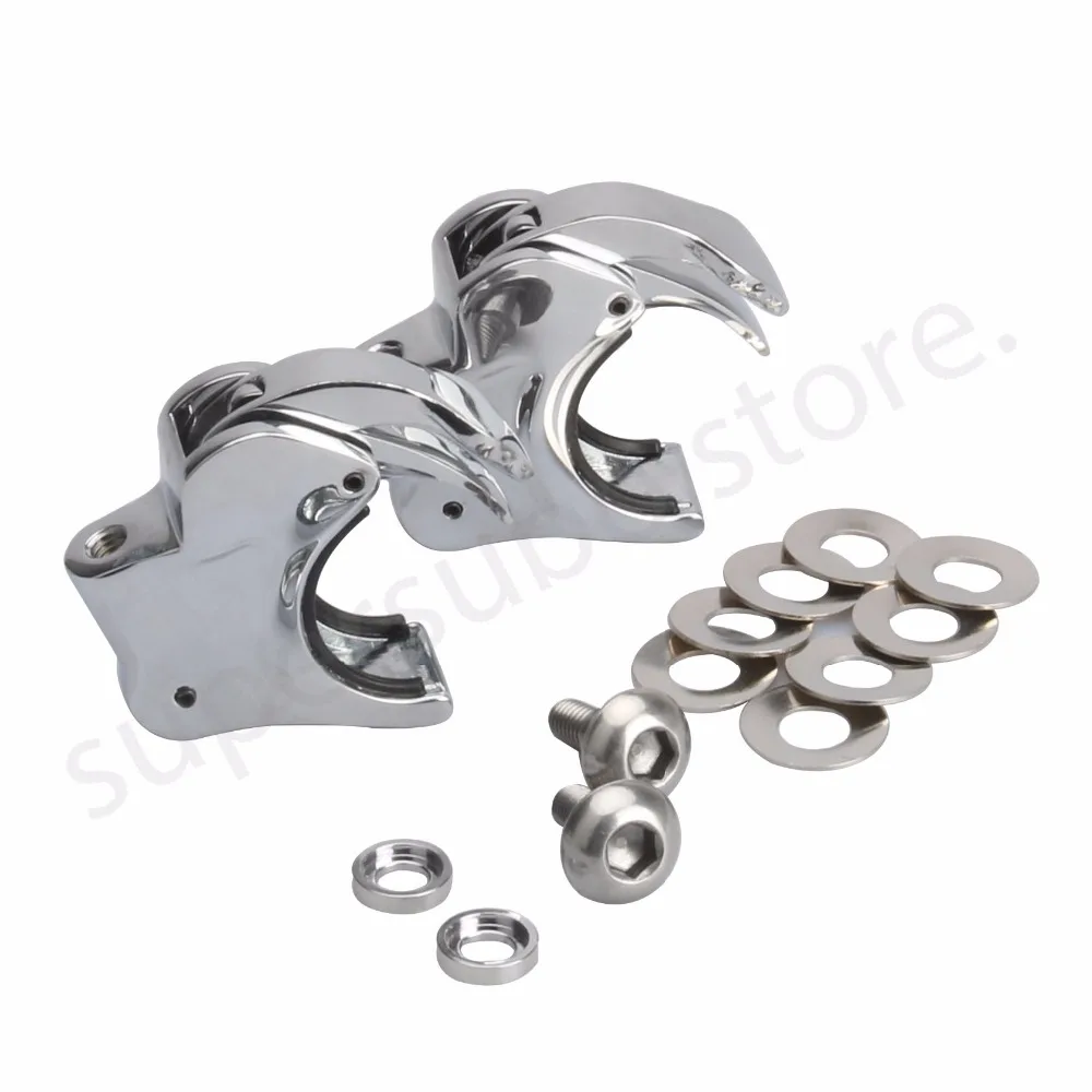 

49mm Detachable Windshield Clamps Bracket For Harley Dyna Fat Bob Street Low Wide Glide 06-16 XL1200X 16-Up VRSCX 07