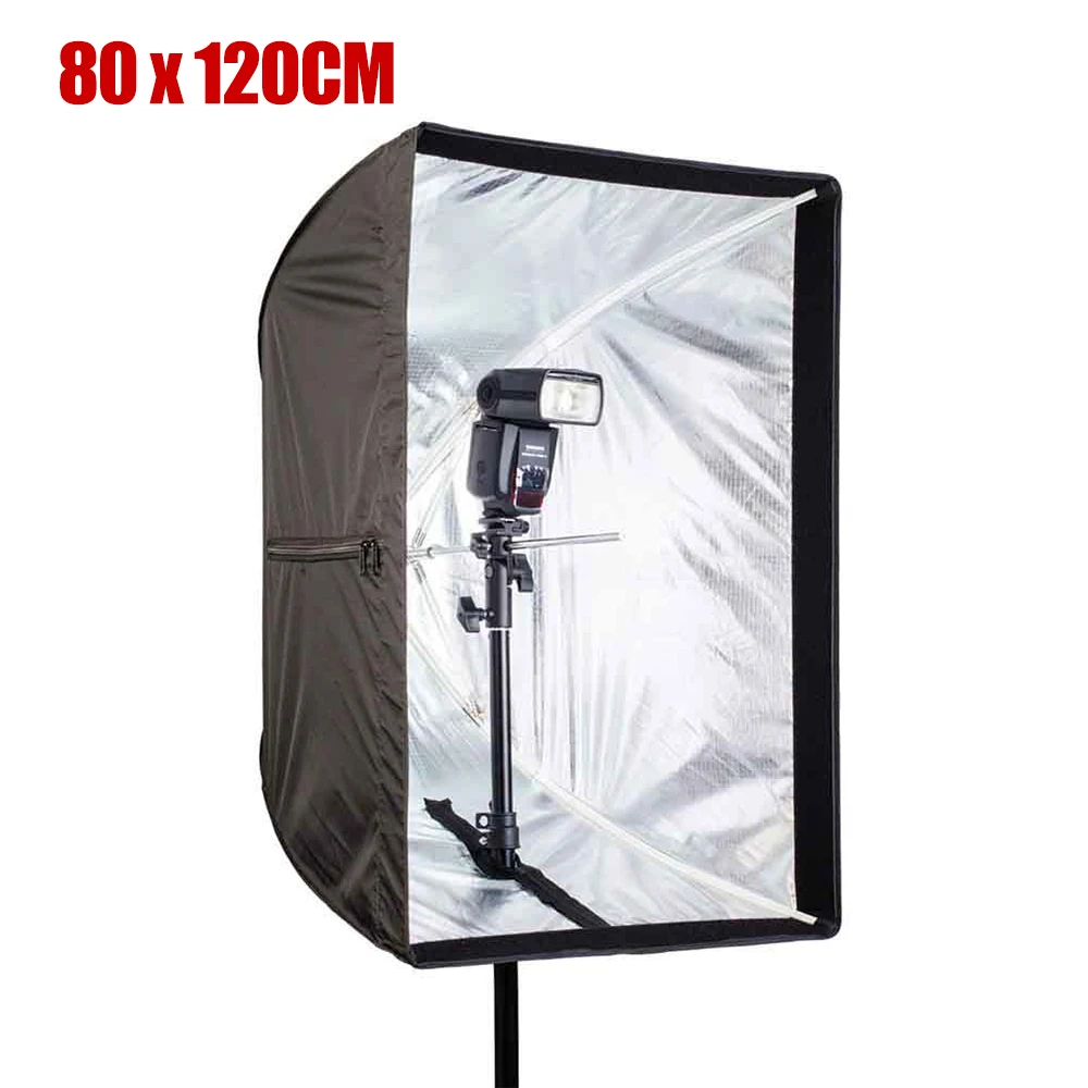 Big Size 80cm x 120cm Umbrella Softbox Frame Photo Studio Rectangle Soft Box For All Strobe Flash Lighting