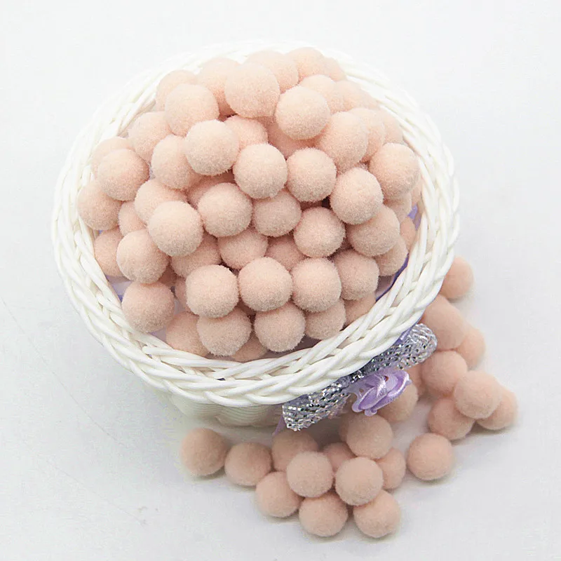 Beige Pompom 8mm 10mm 15mm 20mm 30mm Pom Poms Ponpon Crafts Supplies DIY for Kids Toy Garment Sewing Home Wedding Decoration 20g