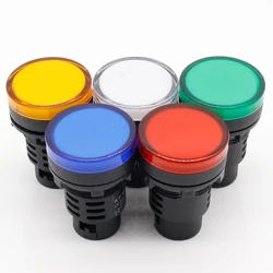 1pcs 12V 24V 110V 220V 380V 30mm Panel Mount LED Power Indicator Pilot Signal Light Lamp