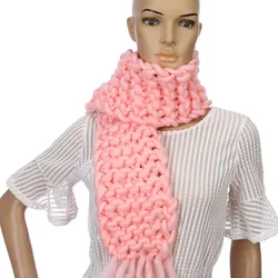 New The Korean Version Fashion Knitting Wool Scarf Woman Shag Line Warm Winter Scarves Hand Knitting Customized 130*15 cm