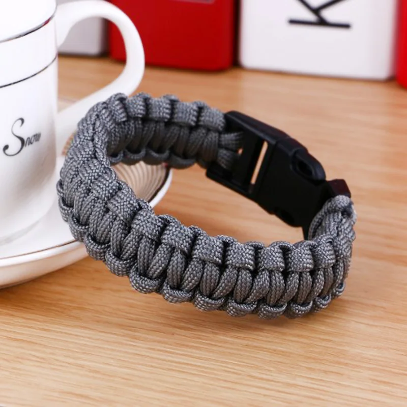 Outdoor Camping Survival Paracord Bracelet For Men Hiking Buckle Wristband Emergency Rope Bangle Jewelry Gift