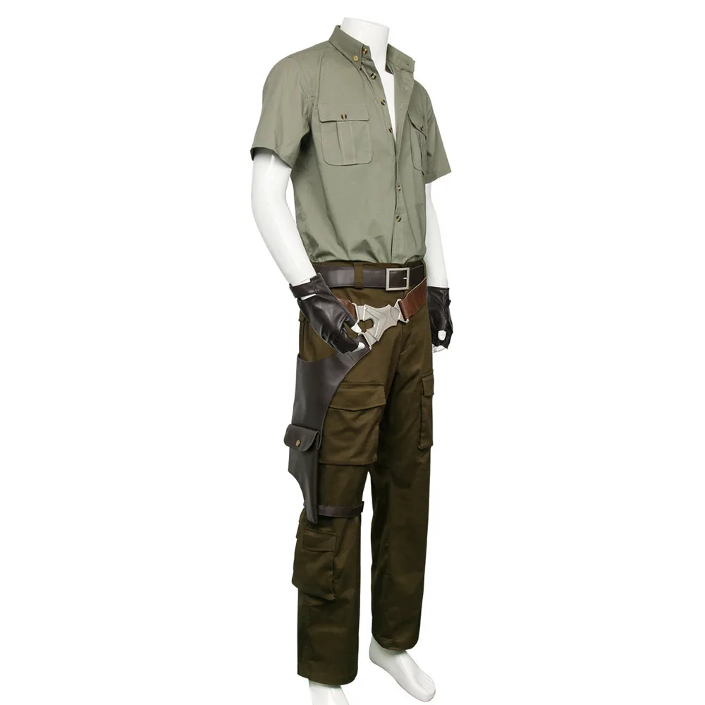 Welcome to the Jungle Spencer Cosplay Costume Jumanji  Halloween Roleplay Game Cosplay Adult Men Costume Army Uniform Full Set