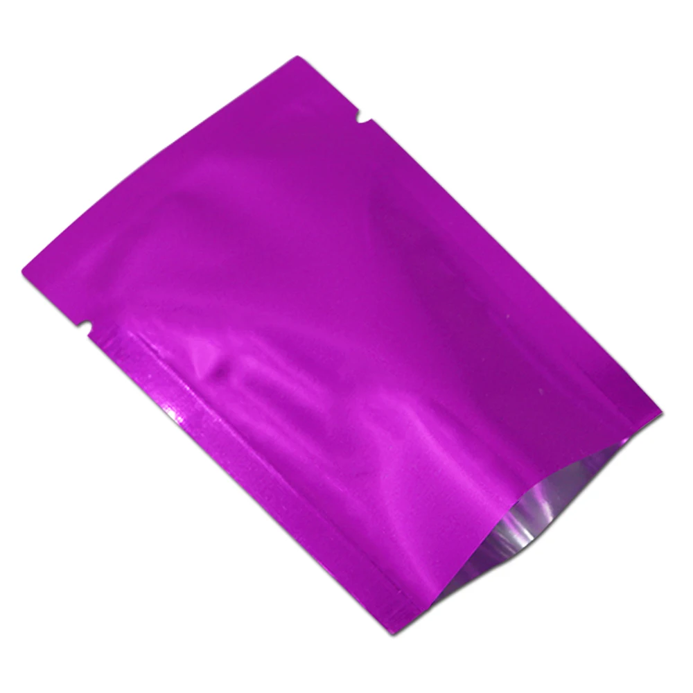 

7x10cm Open Top Purple Vacuum Mylar Bag Heat Seal Aluminum Foil Food Storage Party Pouch For Coffee Sugar Packing Plastic