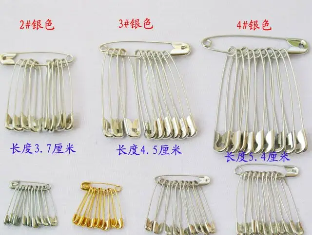 

100pcs/lot 1.9-5.4cm golden silver Metal Steel Sewing Craft Safety Pins Small Clips Findings Marker Tag pins Craft DIY 1058