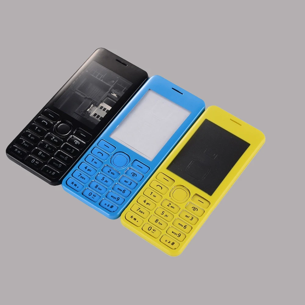 For Nokia Asha 206 2060 Good quality Full Housing Cover Dual SIM Back Case cover Battery Door English Keypads With Tools