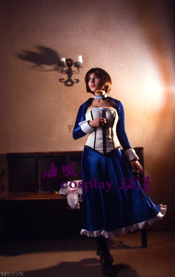 Bioshock Infinite Elizabeth Cosplay Kostuum Top + Broek + Rok 11