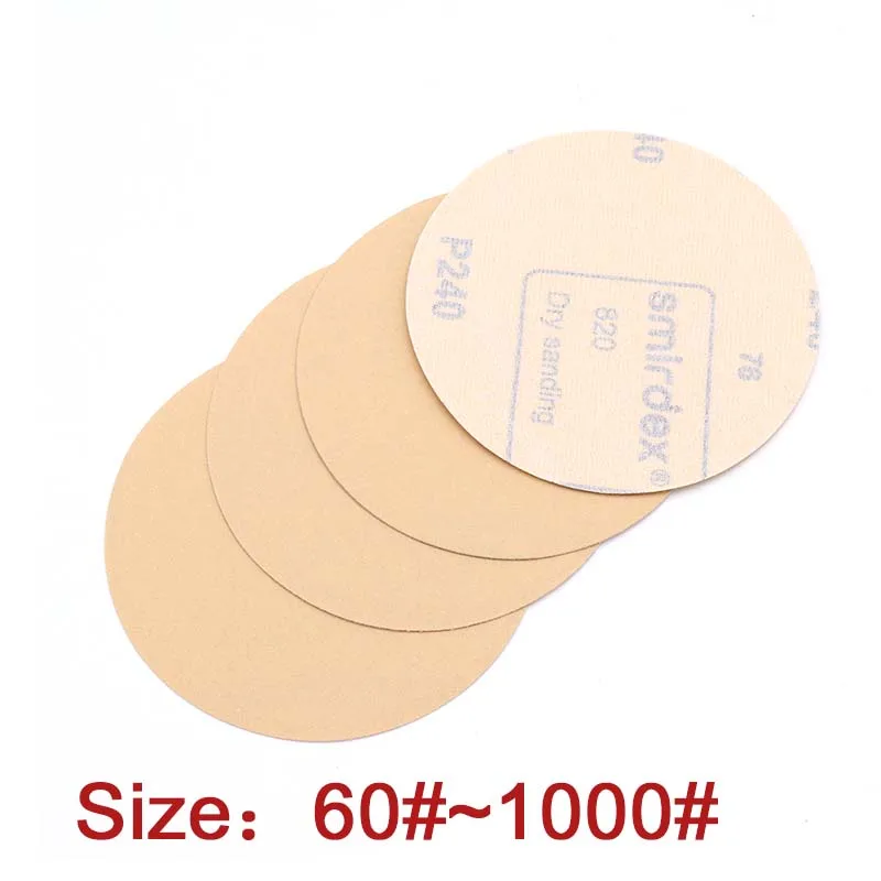 Disques de papier de ponçage, grain 60 à 125mm, 10 pièces, boucle à crochet, papier de verre rond, feuille de sable pour métal, outils de meulage de meubles