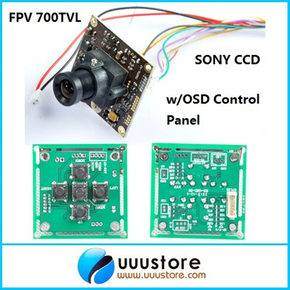 

FPV 700TVL Lines 1/3" Sony Super HAD II CCD WDR Board Mini RC Camera+OSD Control Panel+3.6mm lens For RC FPV f450 quadcopter