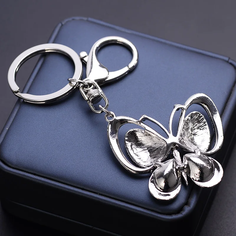 EASYA czerwony niebieski duży Rhinestone brelok z motylem Chaveiro śliczny modny kryształ owad wisiorek z amuletem akcesoria do torebek breloczek — zdjęcie 6