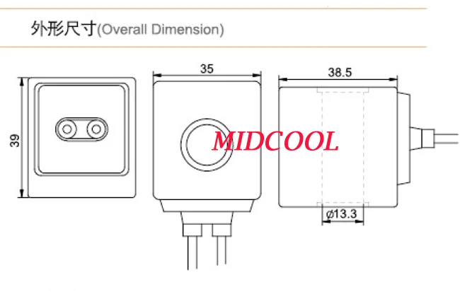 wire lead type electric solenoid valve coil for spinning machine Inside diameter 13mm 24v