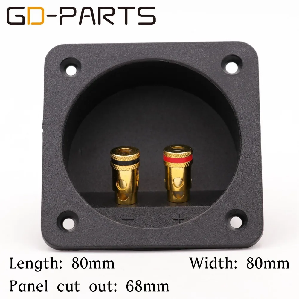 

80*80mm Plastic Speaker Binding Post Connector Board Brass Banana plug socket Plate Hifi Audio DIY 2PCS