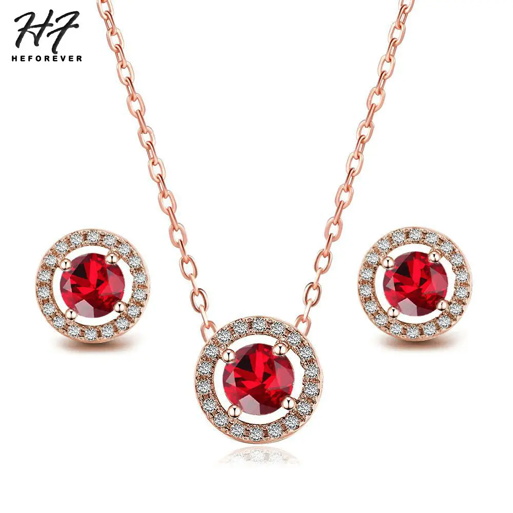 Classic Jewelry Sets For Women Round Micro Mosaic Cubic Zirconia Wedding Party 2pcs Necklace Earrings Fashion Jewelry S423 S431