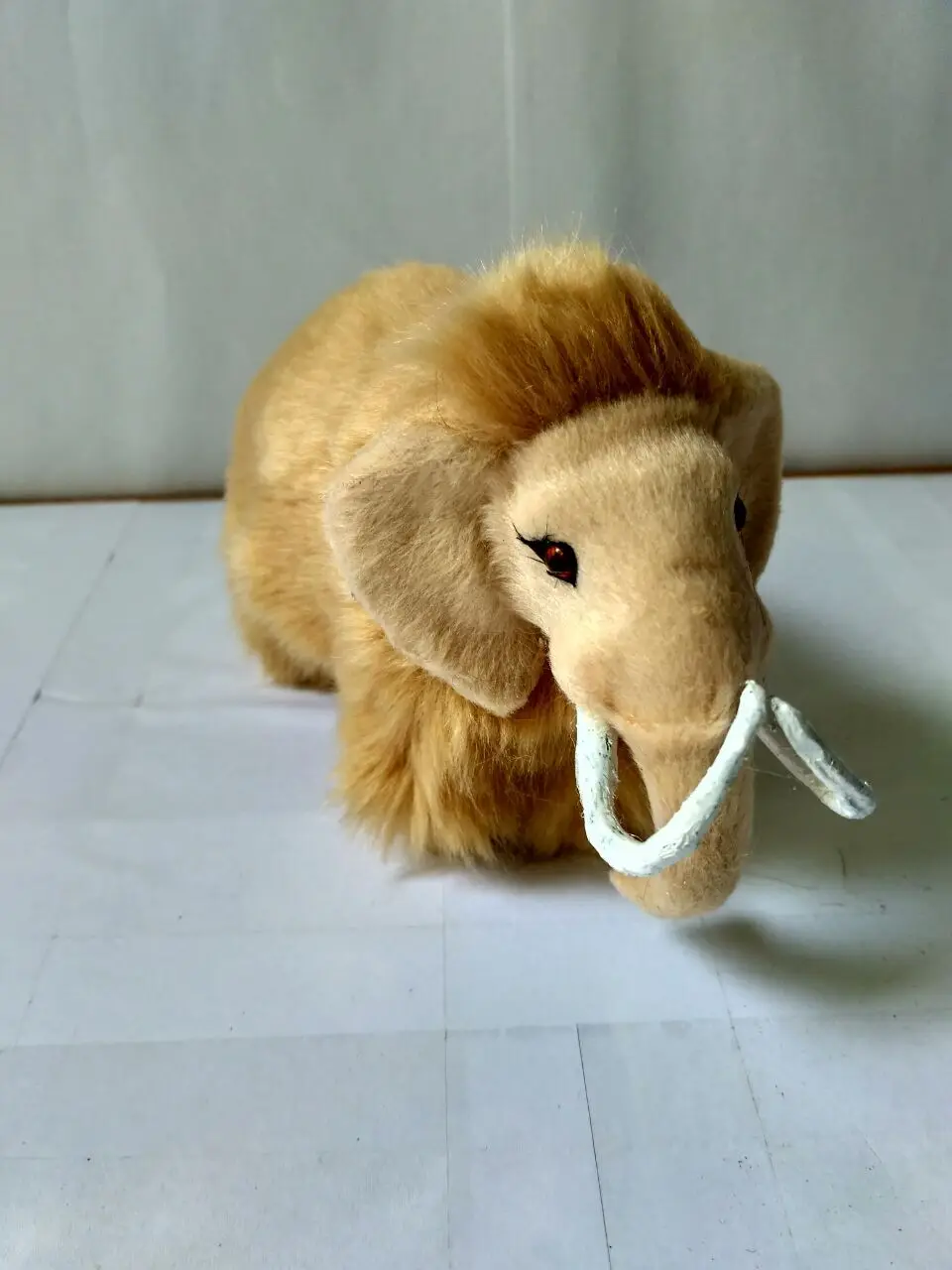 creative simulation Mammoth model resin&fur yellow Mammoth gift about 17x10cm 1532