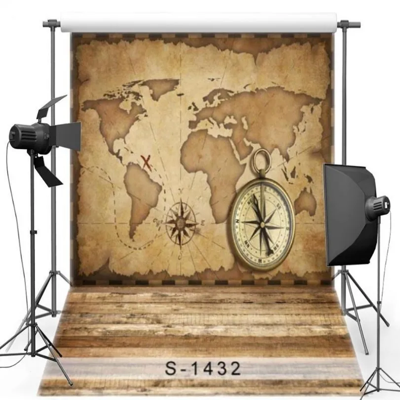 

Large World Vintage Map Wood Background polyester or Vinyl cloth High quality Computer print wall photo backdrop