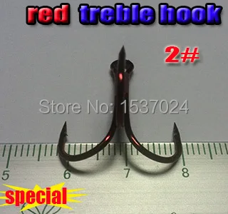 2015hot  fishing treble hooks color is red  size:2# high carbon steel  quantity:200pcs/lot Razor sharp, colorful