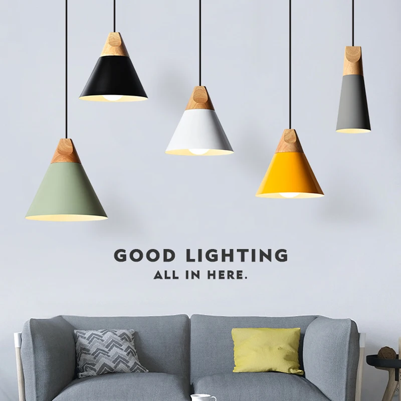 Nordic loft single head hanging lights two style LED minimalist pendant lamps for kitchen bedroom living room restaurant cafe