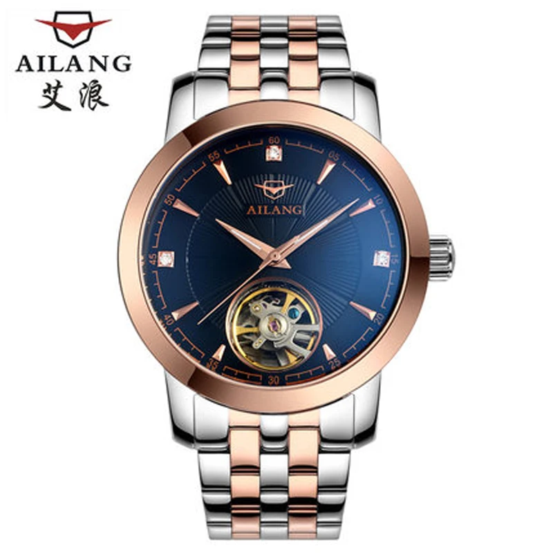 AILANG top watch brand AI wave 2017 nuovo orologio meccanico automatico da uomo in vera pelle orologio da cintura impermeabile 3ATM