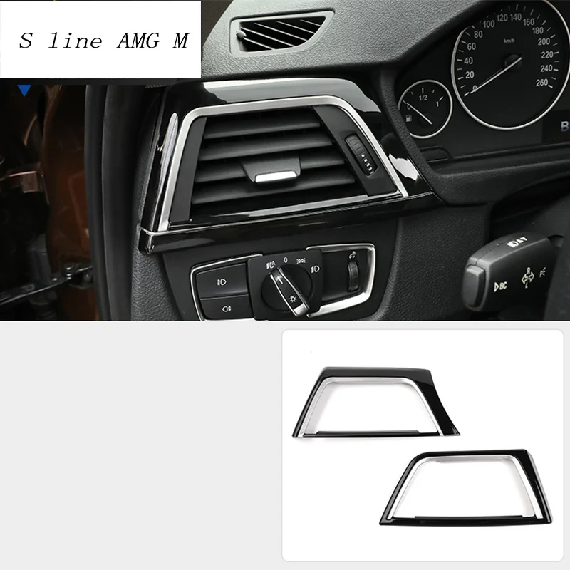 Car styling front Vent Air Outlet panel Center Covers Stickers Trim For BMW 3 4 Series 3GT F30 F32 F34 Interior Auto Accessories