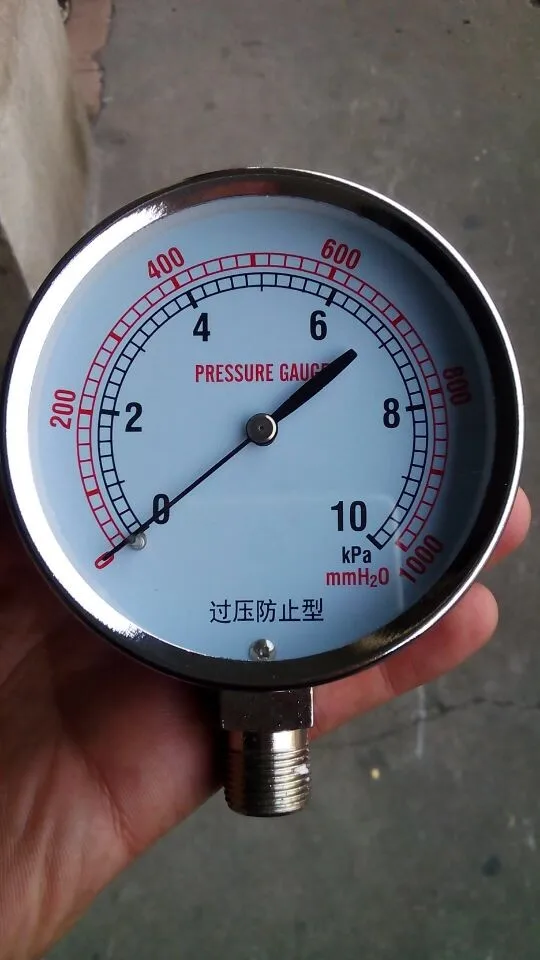 Gas gauge overpressure prevent type gauge film co-gauge YE75 10KPA micro-pressure gauge