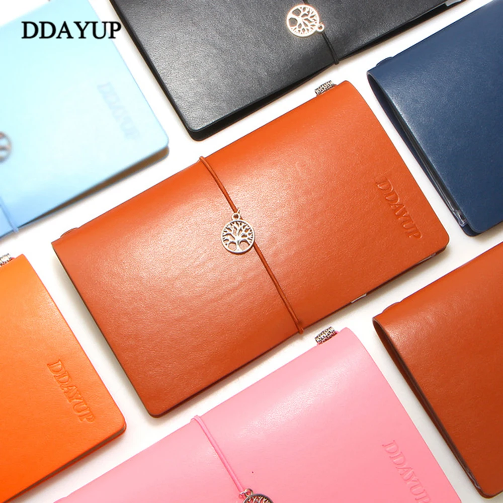 

2017 Vintage Faux Leather Creative simple Notebook Diary Agenda Kraft Sketchbook For Travelers & School Stationery Gift Box