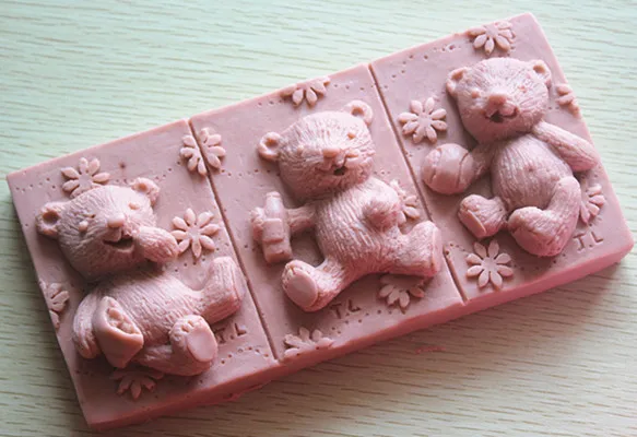 

Silicone mold Baby Bear shape Handmade soap Clay mold Fondant cake mould Baking mold DIY tools