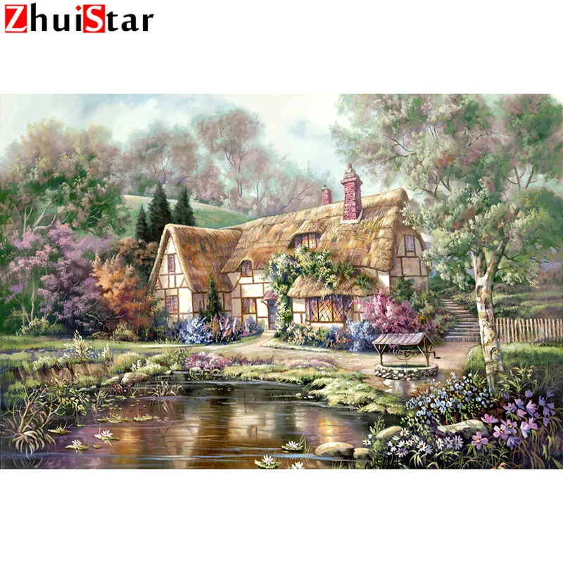 Zhui Star Diamond Painting Picture of Rhinestones Fairytale garden Full Square Diamond Embroidery Beadwork Cross Stitch 5D LWR