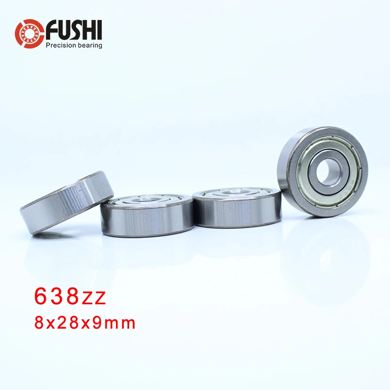 

638ZZ Bearing 8*28*9 mm ( 4 Pcs ) ABEC-1 Grade 638Z Miniature 638 ZZ Ball Bearings