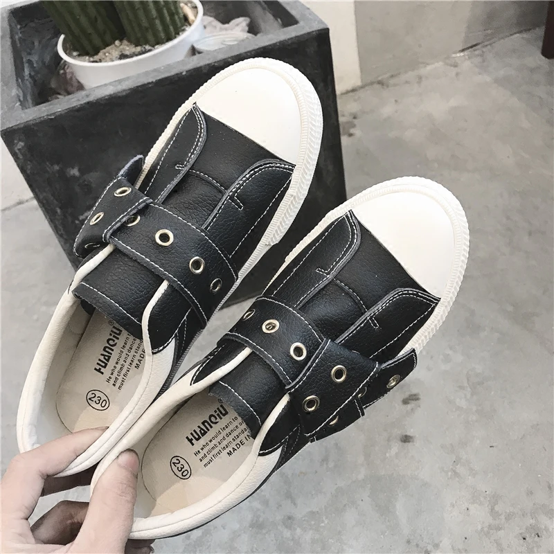 Women Leather Shoes Girl Casual Sneakers Waterproof Yellow Beige Black Leisure Shoes Female Student 35-40 All Match Nice Quality