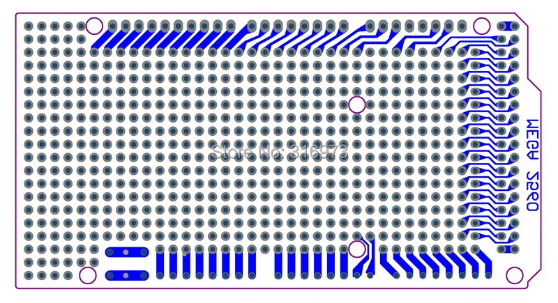 (1 pcs/lot) Prototype PCB for MEGA 2560 R3 Shield Board DIY.