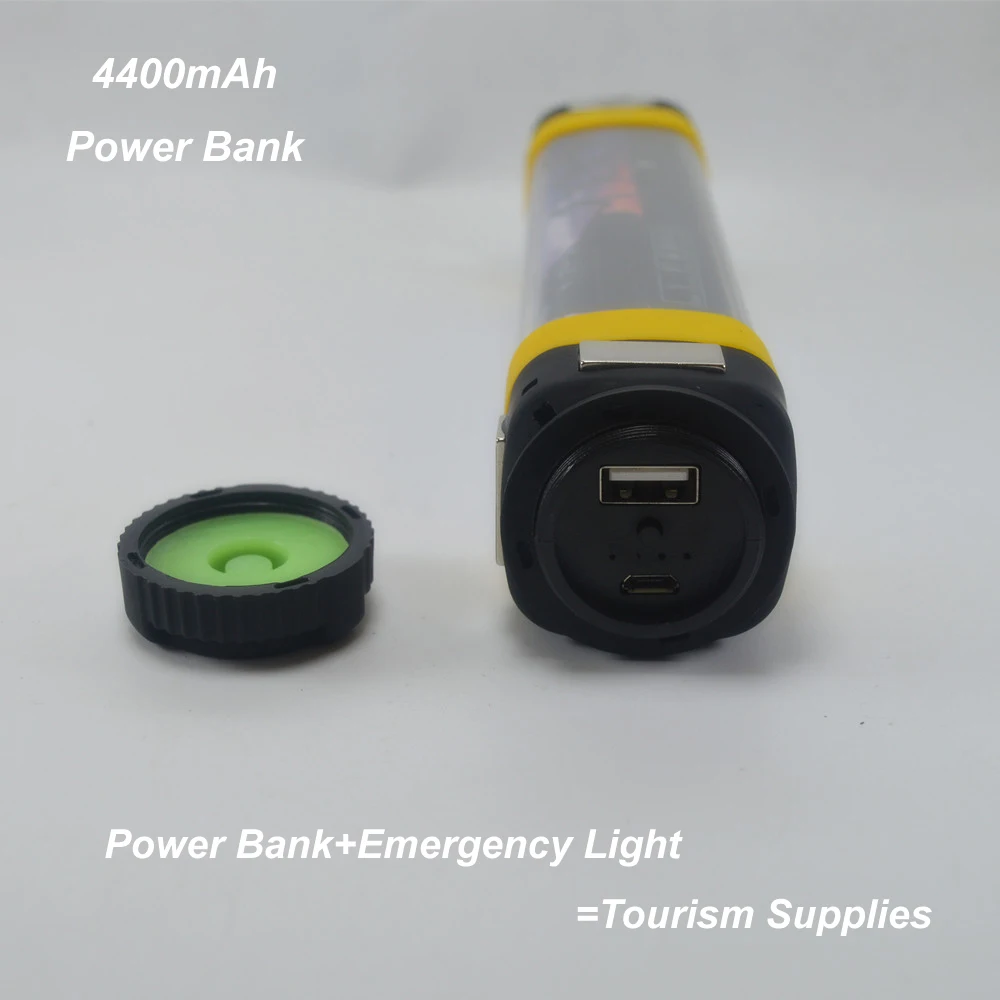 Portable IP68 4400mAh 7Modes Dimmable Power Bank Rechargeable Emergency SOS Flashing Magnetic Multifunction LED Camping Light