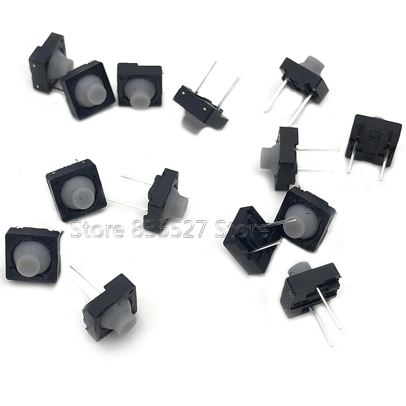 20pcs/lot 8*8 2 Pin feet 8 * 8 mm conductive key switch silent silicone button switch tact Switch no sound micro