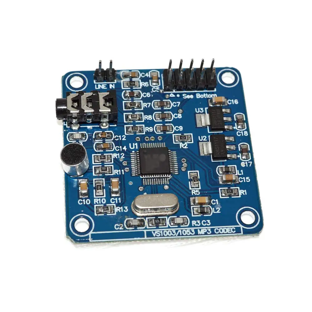 Máy Vi Tính Chip đơn Màu Xanh On-Board Microphone VS1003 Máy Nghe Nhạc MP3 Bộ Giải Mã Âm Thanh Mô-đun