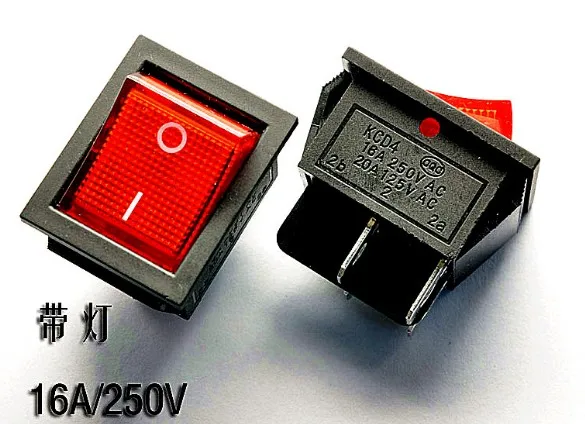 

5PCS Lamp 4 Pin ON/OFF 2 Position DPST Rocker Switch 16A/250V KCD4-201 25X31MM