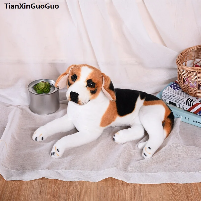 large 45cm lying beagle dog plush toy soft doll pillow birthday gift s0426