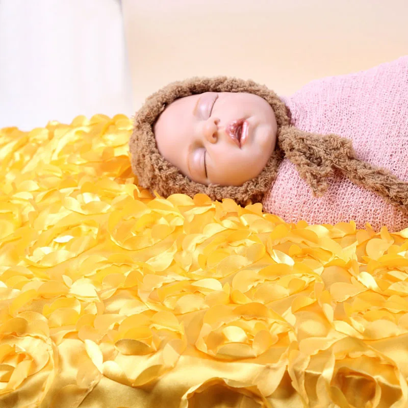 10 Colors Fashion New Baby Girl Boy Newborn Unisex Infant Blanket Long Rose Flower Wrapped Blanket Photography Props Bottoms