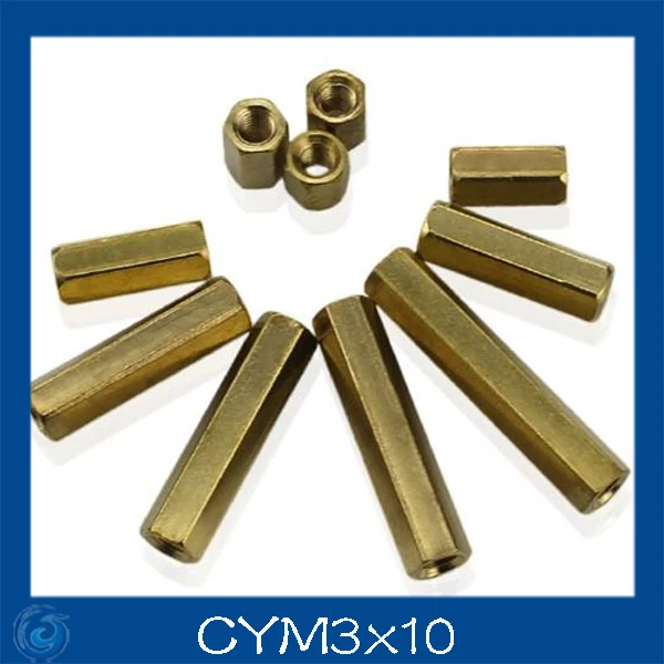 M3 * 10mm coluna de isolamento de liga de cobre, porca hexagonal de passagem dupla, coluna para reparo novo de alta qualidade