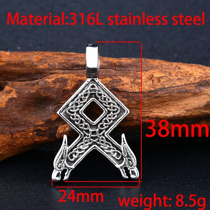 BEIER good detail Viking Necklace Viking Rune Pendant Necklace Alder and Knowles wolf Viking Rune arch Pendant LLBP8-309P