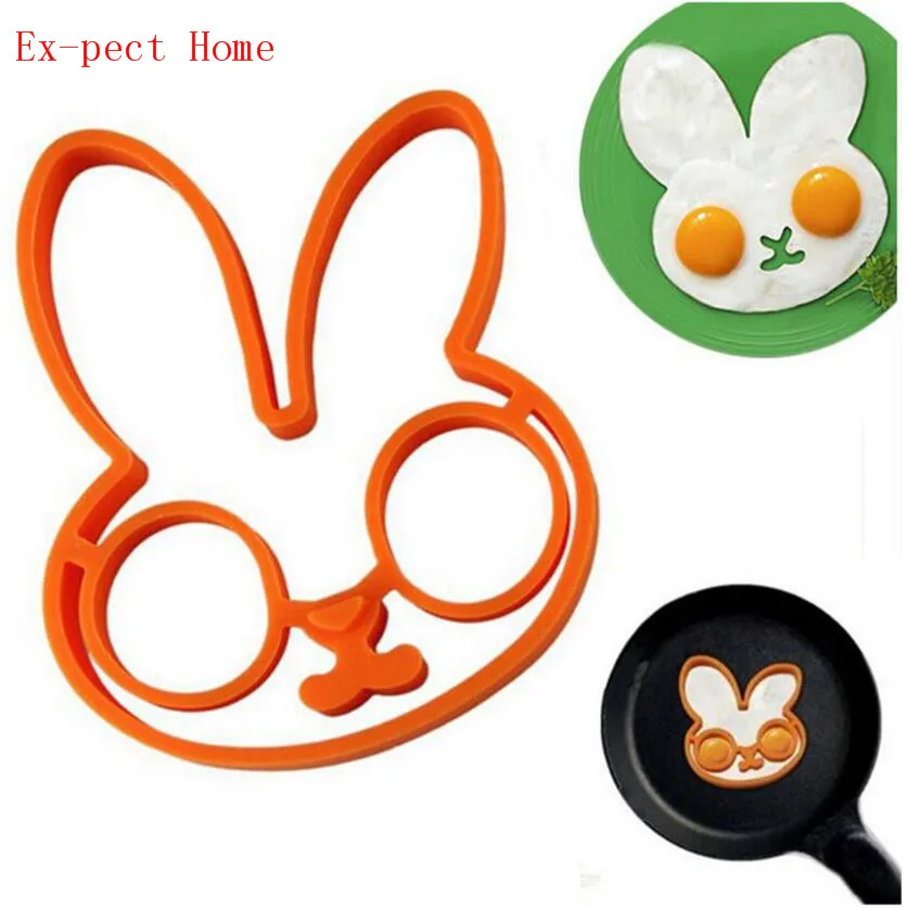 100 pcs Rabbit Fried Egg Omelette Mold egg shaper egg ring silicone mold Pancake Ring Shaper cooking tools For Children Kids