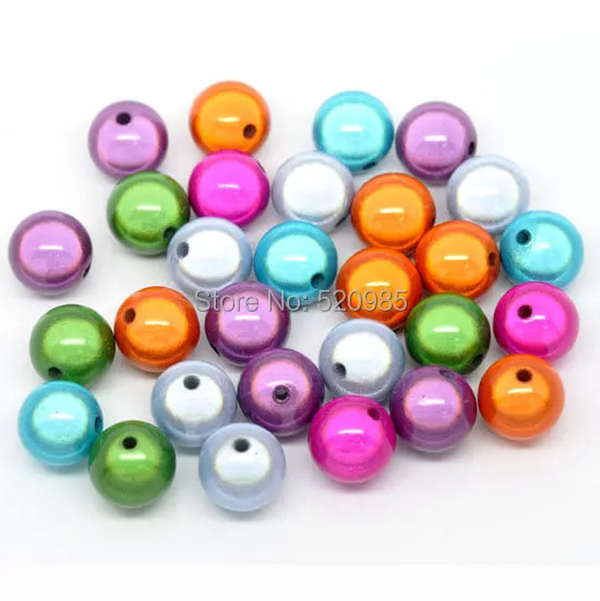 Top Quality 4 6 8 10 12mm Mixed Color 3D Illusion Miracle beads Acrylic Spacer beads   NO.MB01