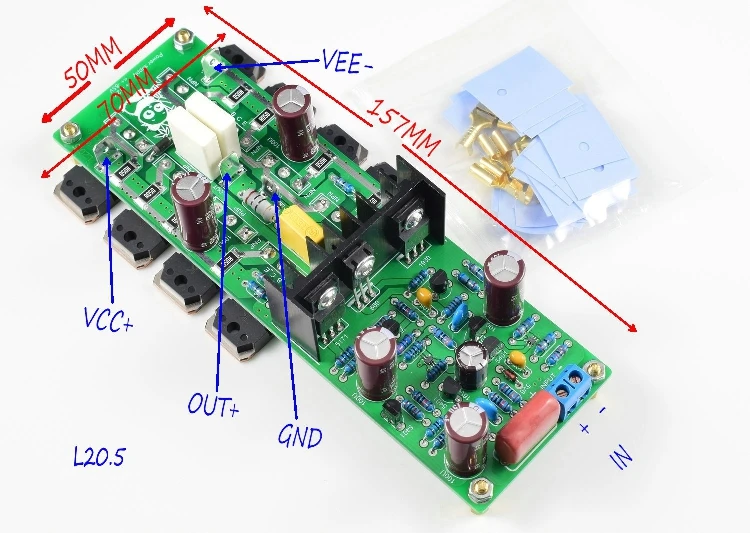 2PCS L20.5 Dual Channel Audio Amplifier Board Amplificador 250W*2 HIEND Ultra-low Distortion KEC KTB817 KTD1047 AMP