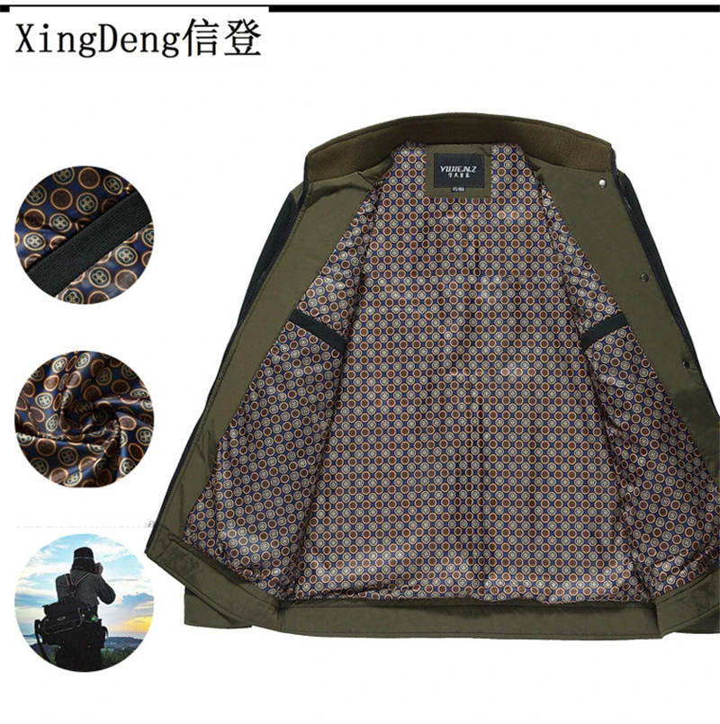 XingDeng Warm Causal Jacket Thicken Clothing Fashion Winter Cotton Banded Outwear Men Parkas Collar Male Top Overcoat Plus 4xl