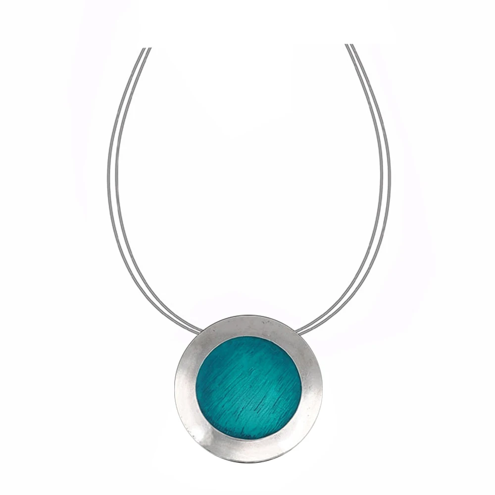 Top Quality Fashion Necklaces Blue Gray Enamel Pendants