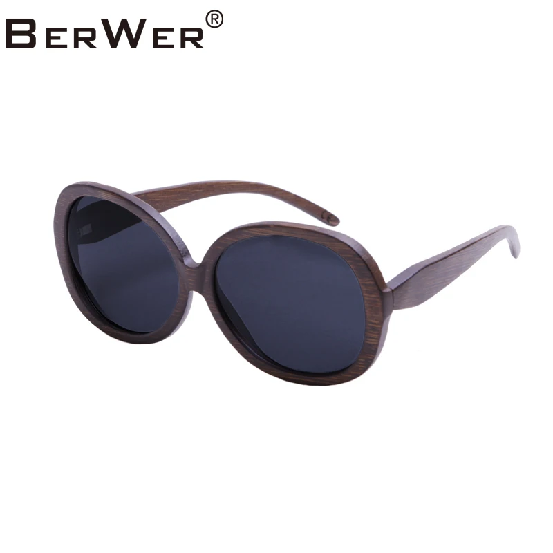 BerWer Women Wooden Sunglasses Retro Polarized Sun Glasses HANDMADE 100% UV Protection Sunglass