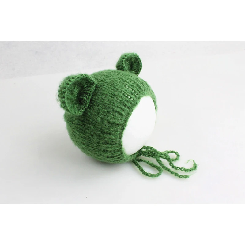 New Baby Hat Soft Mohair Bear Ear Newborn Knitted Hat Cap Infant Photography Props Crochet Pictures Accessories Bonnet