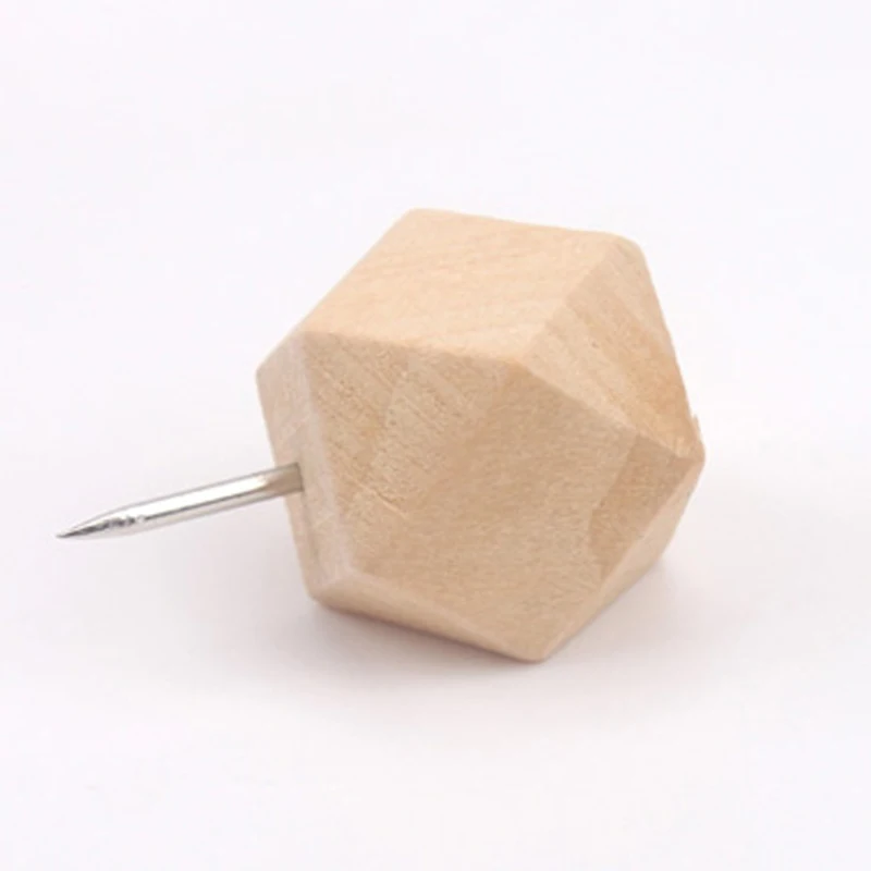 

500pcs/set Jumbo Size Polygon Diamond Sharpe Wooden Push Pins Art and Drawing Used School Office Sundries Standard Pins