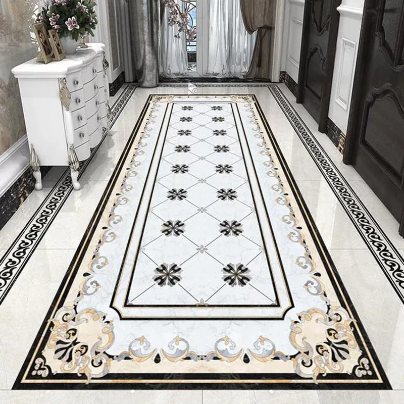 European Style Marble Floor Wallpaper 3D Living Room Hotel Luxury Decor Tiles Floor Mural PVC Self-Adhesive Waterproof Stickers