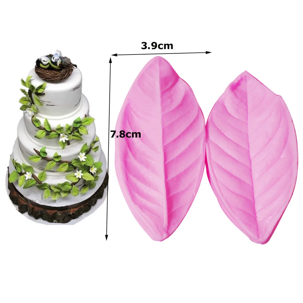 5pcs/set Holly Christmas leaf Veiner &Cutter Silicone Mould Fondant Mold Cake Decorating Tools ,Sugarcraft Mold CS240